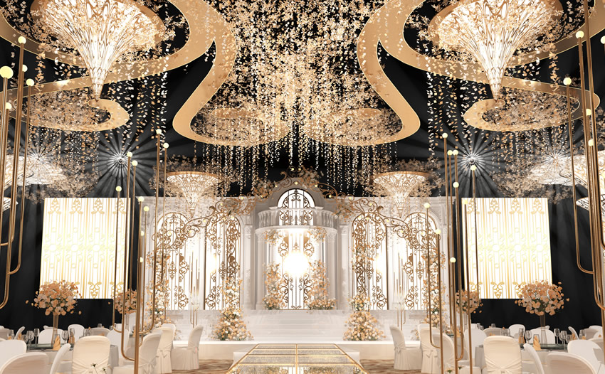 喀什花木兰喜事汇金色大厅效果展示